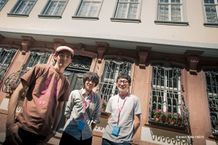 左から『鼻目玉幸太郎の恋』の田代尚也監督、『終わりのない歌』の甫木元空監督、『3泊4日、5時の鐘』の三澤拓哉監督