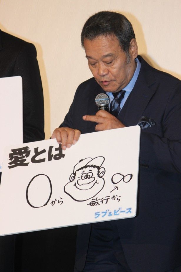 「愛とは」の問いにイラスト付きで答えた西田敏行