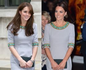 3年前(写真右)と同じドレスで登場したキャサリン妃