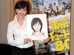 アフレコ終了後の滝川クリステル。この日の衣装はアニメキャラクターをイメージしたもの