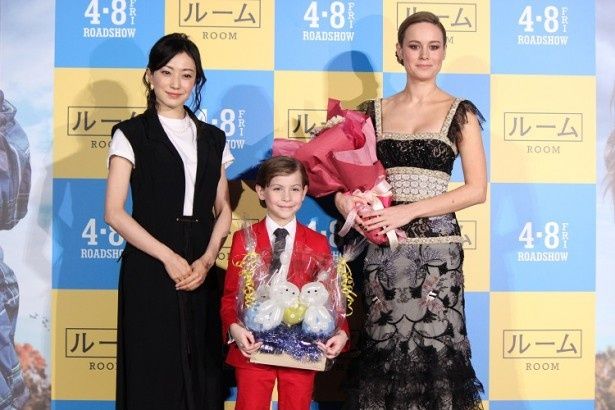 『ルーム』のジャパンプレミアに登壇した菅野美穂、ジェイコブ・トレンブレイ、ブリー・ラーソン