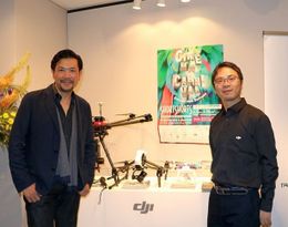 (左から)SSFF ＆ ASIA代表の別所哲也、世界最大のドローン企業 DJIの呉代表取締役
