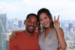 映画「スーサイド・スクワッド」に出演するウィル・スミスと福原かれん(写真左から)の合同インタビューが行われた