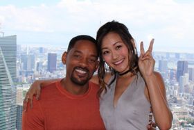 映画「スーサイド・スクワッド」に出演するウィル・スミスと福原かれん(写真左から)の合同インタビューが行われた