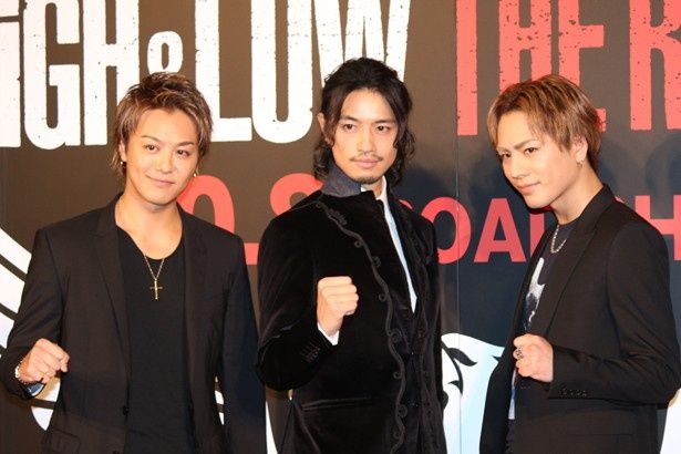 『HiGH＆LOW THE RED RAIN』のイベントに登場したTAKAHIRO、斎藤工、登坂広臣