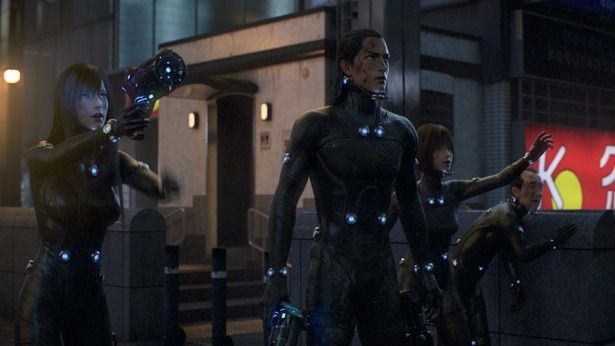 身体能力を増強させるため体にフィットする「GANTZ」おなじみのスーツ