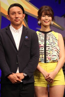 『モンスト』の完成披露イベントに登壇した川崎宗則選手と稲村亜美