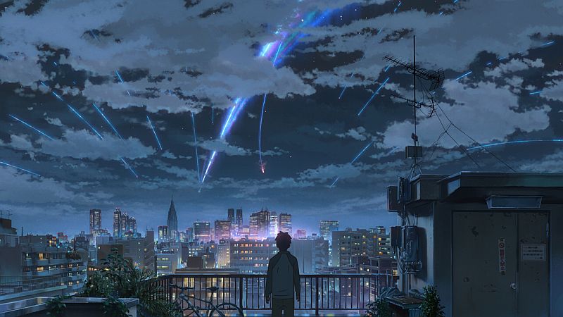 東京の空に、瀧は彗星群を見る