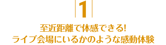 1.至近距離で体感できる！ライブ会場にいるかのような感動体験